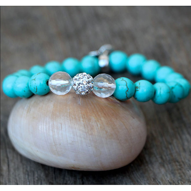 yLa PietrazNatural Stone Bracelet (S)/ Turquoise^nCAANZT[^VR΁^VR΃uXbg