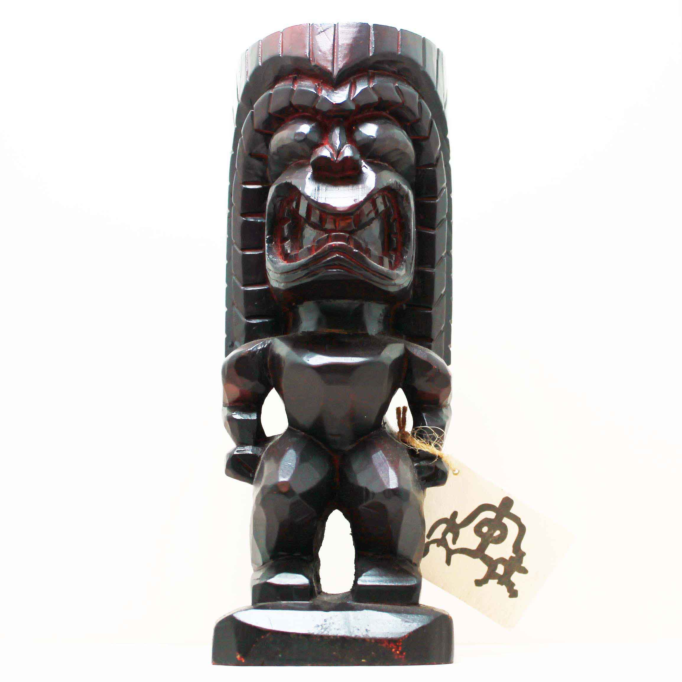 ティキ木彫り カナロアTIKI 木製スワール無垢材 ハワイアン雑貨 1m