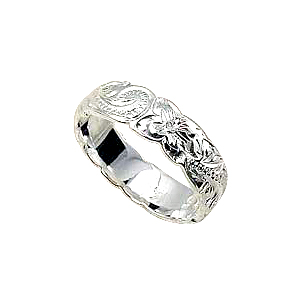 ハワイアンジュエリー/
【Stering Silver Jewelry】シルバーリングSR Scroll c/o Ring 6mm/SS