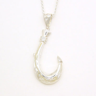 yStering Silver Jewelryz Pendant - Fish Hook^nCAWG[^Vo[^Vo[lbNXEy_g