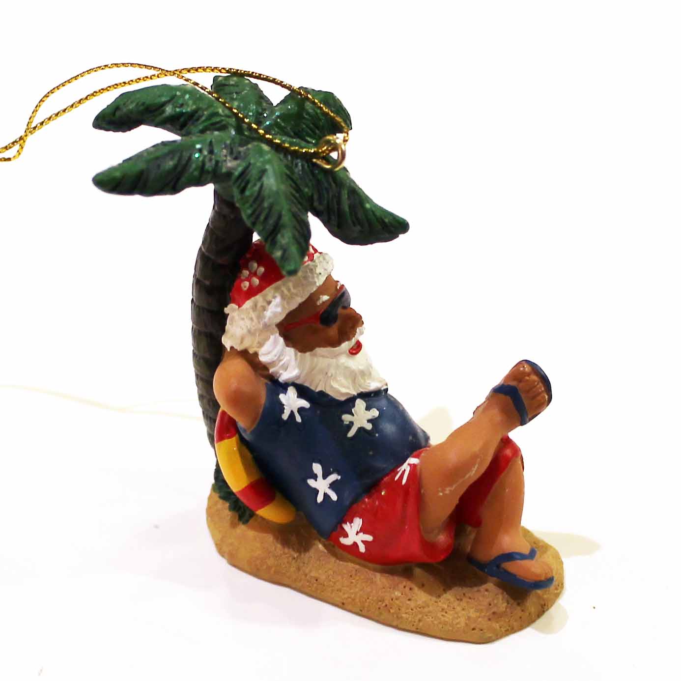 yCHIEFLYz Xmas Ornament - Santa Sleeping Under Palm Tree / NX}XI[ig - QT^^NX}X^NX}XG݁^h[I[ig